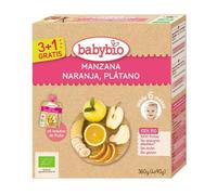 Babybio Puré Manzana Naranja Plátano Bio 4 X90 g