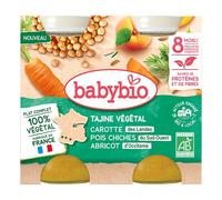 Babybio Tajine de Verduras Pequeñas Verduras de nuestras Regiones Albaricoques Boulghour bio 400g