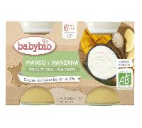 Babybio Yogur Vegetal Coco, Mango y Manzana +6m 2x130 gr