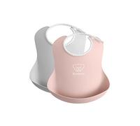 BabyBjörn Babero, 2 uni, Gris/Rosa pastel