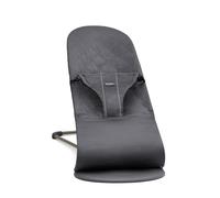 BabyBjörn Bouncer Bliss, tejida, colcha clásica, antracita, ergonómica, balancín natural, 8-9 libras, 0-2 años, ligera, lavable a máquina