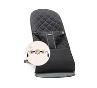 BabyBjörn Hamaca Bliss, Tejido, Acolchado Clásico, Negro + Jugete para Hamaca, Ojitos Traviesos, Blanco y Negro