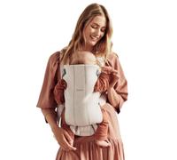 BabyBjörn Mochila Porta Bebé Mini, Jersey 3D, Beige claro | Para recién nacidos, de 0 a 12 meses (3,2-11 kg), ergonómico y fácil de usar