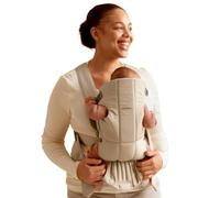 BabyBjörn Mochila Porta Bebé Mini, Tejido, Beige | Para recién nacidos, de 0 a 12 meses (3,2-11 kg), ergonómica y fácil de usar
