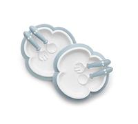 BABYBJÖRN Plato, Cuchara y Tenedor para Bebé, 2 pack, Azul Pastel