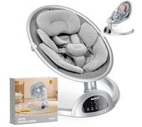 BabyBond - Columpios para bebés con Bluetooth para bebés con altavoz de música, 3 posiciones de asiento, cinturón de arnés de 5 puntos, 5 velocidades y control remoto, columpio portátil para bebé para