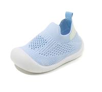 Babyboy - Zapatillas transpirables para aprender a andar con suela de goma suave, azul claro, 23 EU