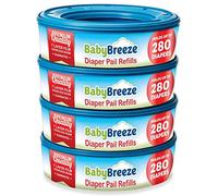 BabyBreeze Bolsas de recambio para cubos de pañales para pañales, 1120 unidades (paquete de 4)