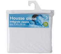 babyCalin - Funda de colchón con cremallera completa 60x120 cm Blanco