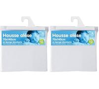 babyCalin - Funda de colchón en Esponja Absorbente 70x140 cm Blanco (Paquete de 2)