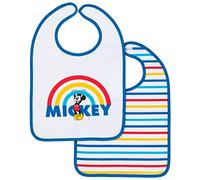 BabyCalin Juego de 2 baberos con velcro, Mickey Mouse