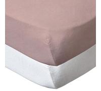 Babycalin - Set de 2 sábanas bajeras, 60cm x 120cm, Blanco/ Rosa