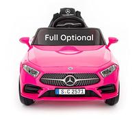BabyCar Mercedes CLS 350 AMG | Coche Electrico para Niños 12V con 2 Motores 25W | Carro Electrico Infantil con Mando Parental, Asiento de Piel, Puertas Abatibles, MP3/USB | Mercedes Oficial | Rosa
