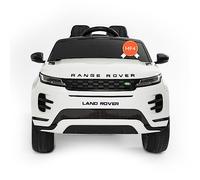 BabyCar Range Rover | Coche electrico para niños 12V con 2 Motores 35W | Coche Bateria con Mando Niño, Asiento de Piel, Puertas abatibles, MP4/USB | Licencia Oficial | Blanco