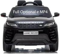 BabyCar Range Rover | Coche electrico para niños 12V con 2 Motores 35W | Coche Bateria con Mando Niño, Asiento de Piel, Puertas abatibles, MP4/USB | Licencia Oficial | Negro