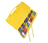 BABYCE Glockenspiel Instrumento de percusión de xilófono Glockenspiel Colorido de 25 Notas con Estuche de plástico Amarillo