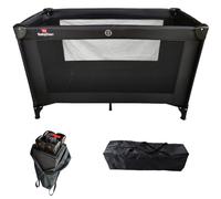 BabyDan Cuna de viaje extra grande de 60 cm x 120 cm, color negro