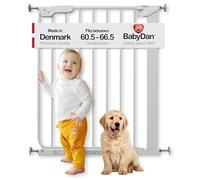 BabyDan Esbjerg, Extra Slim Montado a presión Puerta de escalera, 60,5-66 cm, Barrière pour bébé/Puerta de seguridad, Blanco, Hecho en Dinamarca - (Puerta para mascotas/Puerta para perros)