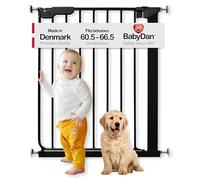BabyDan Esbjerg, Extra Slim Montado a Presión Puerta de Escalera, 60,5-66 cm, Barrière pour bébé/Puerta de Seguridad, Negro, Hecho en Dinamarca - (Puerta para Mascotas/Puerta para Perros)