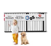 BabyDan Extra Wide / Hallway / Landing / Kitchen / Stair and Baby Pressure Fit Safety Gate 158.3-165 cm / 62.3 Inch-65 Inch Black