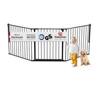 BabyDan Galten L, 90-223 cm, puerta de escalera/divisor de habitación, negro, hecho en Dinamarca - barrière pour bébé/puerta de seguridad (puerta para mascotas/puerta para perros/parque para perros)