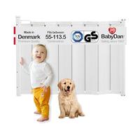 BabyDan Guard Me Auto retráctil extra ancho, 55 cm-113,5 cm, color blanco