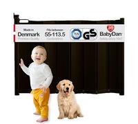 BabyDan Guard Me - Puerta de Escalera retráctil automática Extra Ancha, se Adapta a Aberturas de Entre 55 y 113.5 cm, Color Negro, Fabricada en Dinamarca, Puerta de Seguridad para bebés (Puerta para