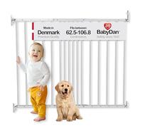 BabyDan Multidan - Barrera de seguridad extensible de metal (color blanco)