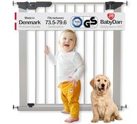 BabyDan Premier, Montado a presión Puerta de escalera, 73,5-79,6 cm, Barrière pour bébé/Puerta de seguridad, Metal, Plata, Hecho en Dinamarca - (Puerta para mascotas/Puerta para perros)