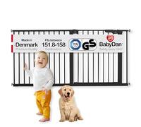 BabyDan Puerta de escalera de ajuste a presión extra ancha, 57.3-59.7 pulgadas, puerta de seguridad/metal, negro, fabricada en Dinamarca - (puerta para mascotas/puerta para perros)
