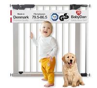 BabyDan Premier rejilla de puerta / puerta de escalera para sujeción, 79,6 - 86,5 cm - fabricado en Dinamarca y probado por el TÜV GS, color: plata / negro