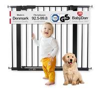 BabyDan Premier rejilla de puerta / puerta de escalera para sujeción, 92.5 - 99.8 cm, - hecho en Dinamarca + aprobado por TÜV / GS, Color: negro