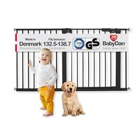 BabyDan Puerta de escalera de ajuste a presión extra ancha, 52-54.6 pulgadas, puerta de seguridad/metal, blanco, fabricada en Dinamarca - (puerta para mascotas/puerta para perros)