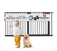 BabyDan Puerta de escalera de ajuste a presión extra ancha, 57.3-59.7 pulgadas, puerta de seguridad/metal, negro, fabricada en Dinamarca - (puerta para mascotas/puerta para perros)