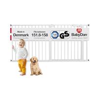 BabyDan Puerta de seguridad extra ancha/ajuste a presión para pasillo, 151,8-158 cm, 7,5 kg