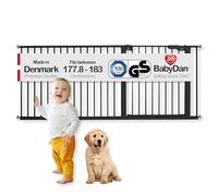 BabyDan Puerta de Seguridad Extra Ancha/Pasillo/Aterrizaje/Cocina/Escalera y bebé Ajuste a presión 177,8-183 cm / 70-72 Pulgadas Negro 60116-26916-01-75