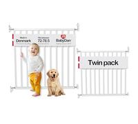 BabyDan Puerta de Seguridad para Evitar Viajes (72-78,5 cm), Paquete Doble, Fabricada en Dinamarca, Color Blanco