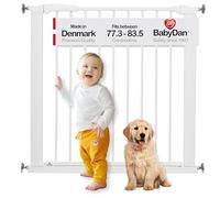 BabyDan Swing Shut, Montado a presión Puerta de escalera, 77,3-83,5 cm, Barrière pour bébé/Puerta de seguridad, Blanco, Hecho en DINAMARCA - (Puerta para mascotas/Puerta para perros)