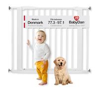 BabyDan swing shut, montado a presión puerta de escalera, 77,3-97,1 cm, barrière pour bébé/puerta de seguridad, blanco, hecho en Dinamarca - (puerta para mascotas/puerta para perros)