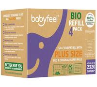 Babyfeel Recambios BIO compatibles con cubos de pañales DEKOR PLUS | 100% compostables | Paquete de 4 | Exclusivo 50% de grosor extra | Bolsas de repuesto de compost con potente eliminación de olores