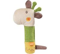 Fehn 059120 - Sonajero con forma de jirafa para sonajero, sonajero, tacto y jugar con animales de peluche suave, un fiel compañero para bebés y niños pequeños a partir de 0 meses