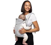 BABYGO® AirMesh™ - Portabebés con babero integrado | de 0 a 18 meses | Tecnología AirMesh™ ajustable, ligera y transpirable | Gris