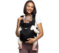 BABYGO® AirMesh™ - Portabebés con babero integrado | de 0 a 18 meses | Tecnología AirMesh™ ajustable, ligera y transpirable | Negro