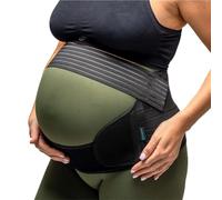 BABYGO® Bauchgurt Bauchband Schwangerschaft | Schwangerschaftsgürtel Stützgürtel bauchstütze beckengurt | inklusive Übungsbuch - Yoga für Schwangere XXL Black (Negro, XXL)