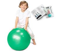 BABYGO® Bola de maní para niños, terapia para autismo, actividades de desarrollo calmante, habilidades motoras, libro de ejercicios y bomba, antiexplosión, 45 cm, azul, naranja, morado, verde (bola de