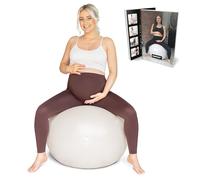 BABYGO Bola de nacimiento - Yoga de embarazo, trabajo, pelota de gimnasia y libro de objetivo trimestre, fisio de maternidad, parto y plan de recuperación, incluye antiestallidos y respetuoso con el