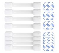 BABYGO® Cerraduras magnéticas para gabinetes BABYGO® para niños | 10 candados + 2 llaves + 8 esquinas protectoras para bebés | Seguridad (Blanco, Correa de seguridad)