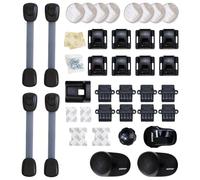 BABYGO® Kit de seguridad para bebés Cerradura de gabinete de seguridad magnética Cerradura de puerta de horno Abrazadera de protección de seguridad para bebés Protectores de esquina para | negro