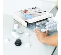 BABYGO® Kit de seguridad para bebés Cerradura de gabinete de seguridad magnética Cerradura de puerta de horno Abrazadera de protección de seguridad para bebés Protectores de esquina para | blanco