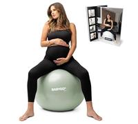 BABYGO Pelota de parto - Juego de pelota y libro de ejercicios para embarazo, yoga para embarazo, terapia de maternidad, plan de nacimiento y recuperación incluido, antiexplosión, respetuoso con el